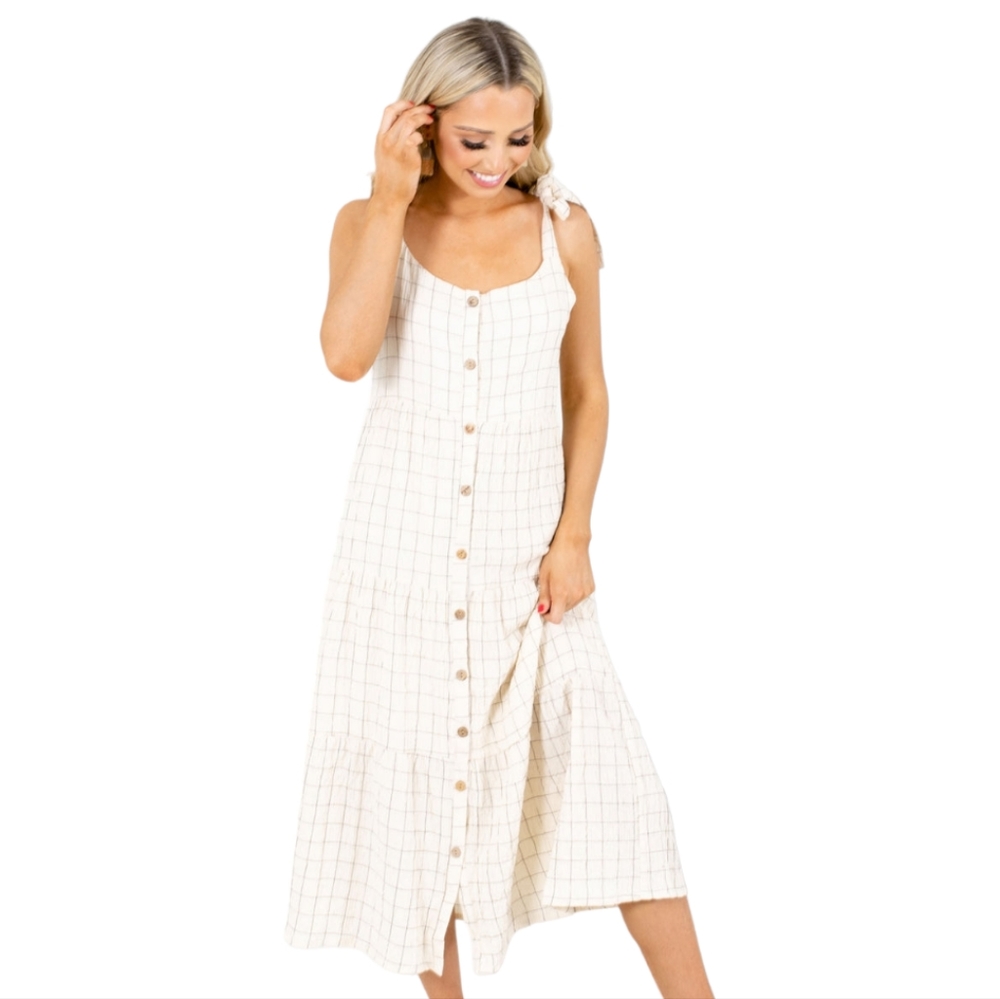 🔥OVER KLESHAS Crinkle Cotton Button Down Maxi Dress